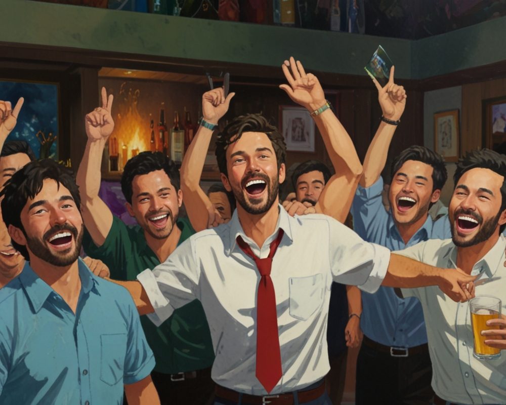 Männer feiern Junggesellenabschied